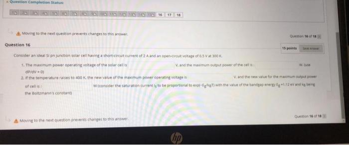 Solved Question completion Status 16 17 Moving to the next | Chegg.com