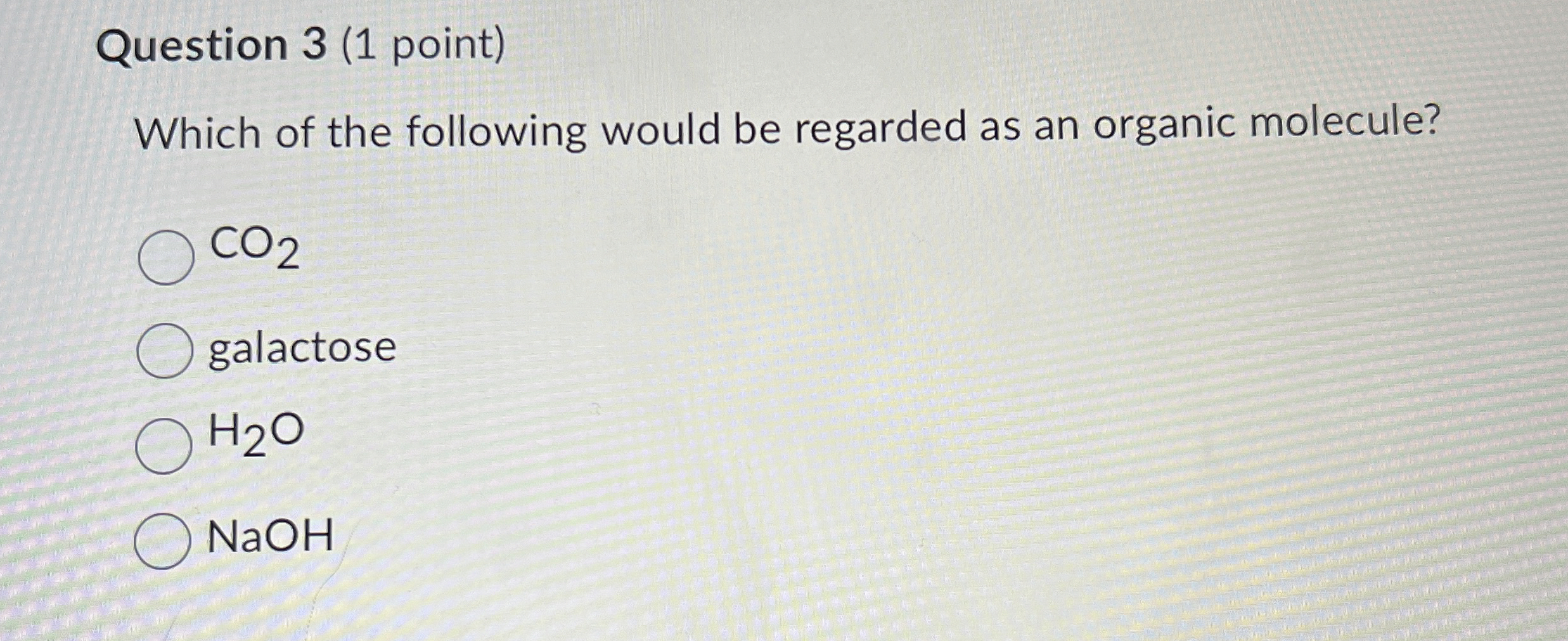 Solved Question 3 (1 ﻿point)Which of the following would be | Chegg.com