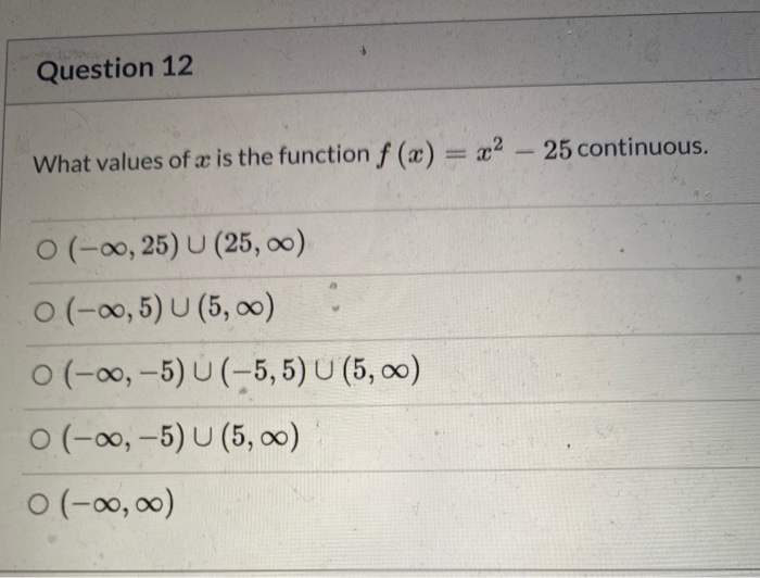 Solved Question 12 What Values Of Ae Is The Function F X Chegg Com