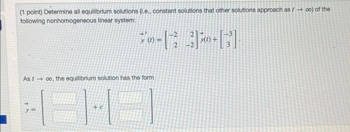 Solved (1 point) Determine all equilibrium solutions (.e., | Chegg.com