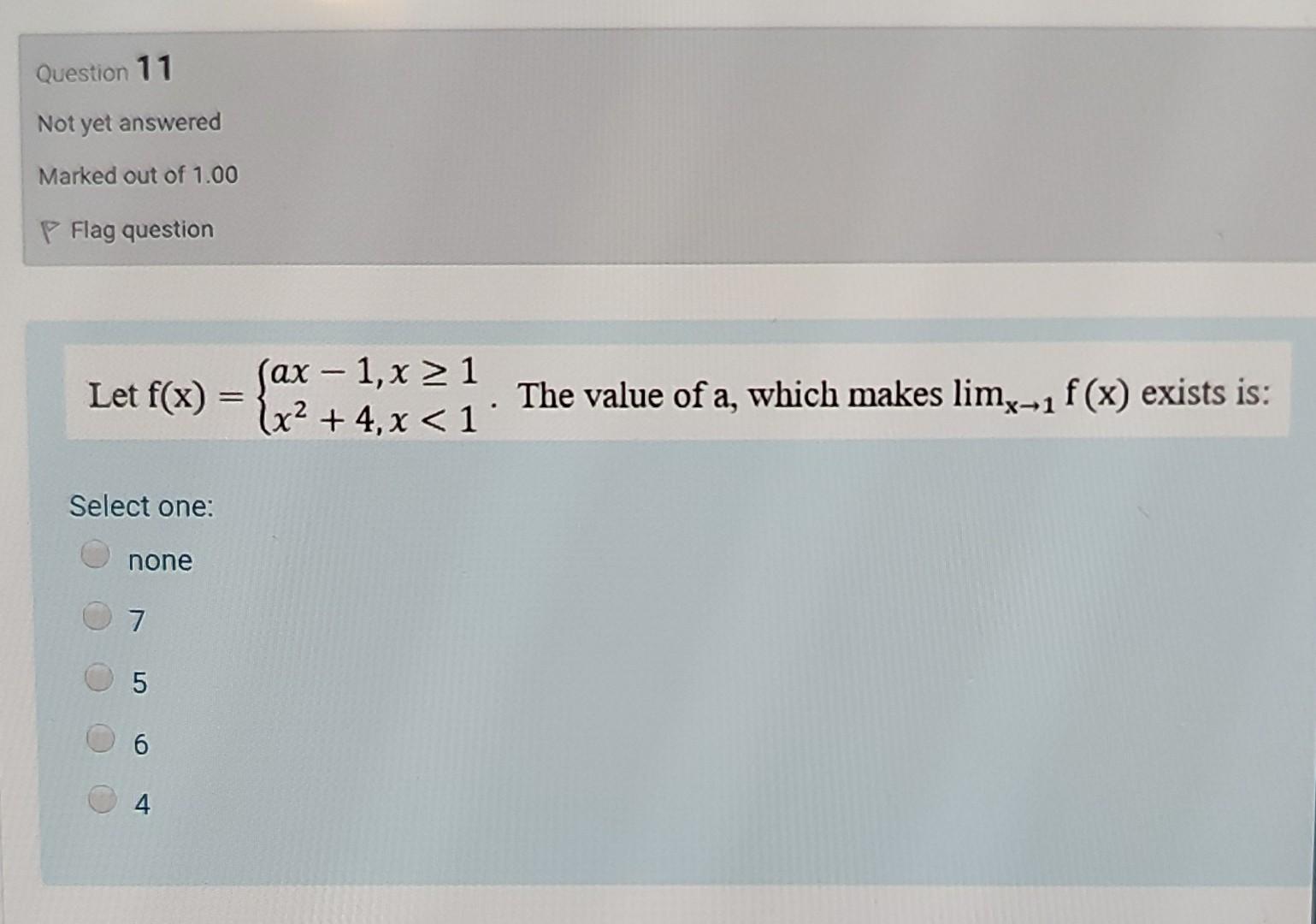 Solved Question 11 Not yet answered Marked out of 1.00 Flag | Chegg.com
