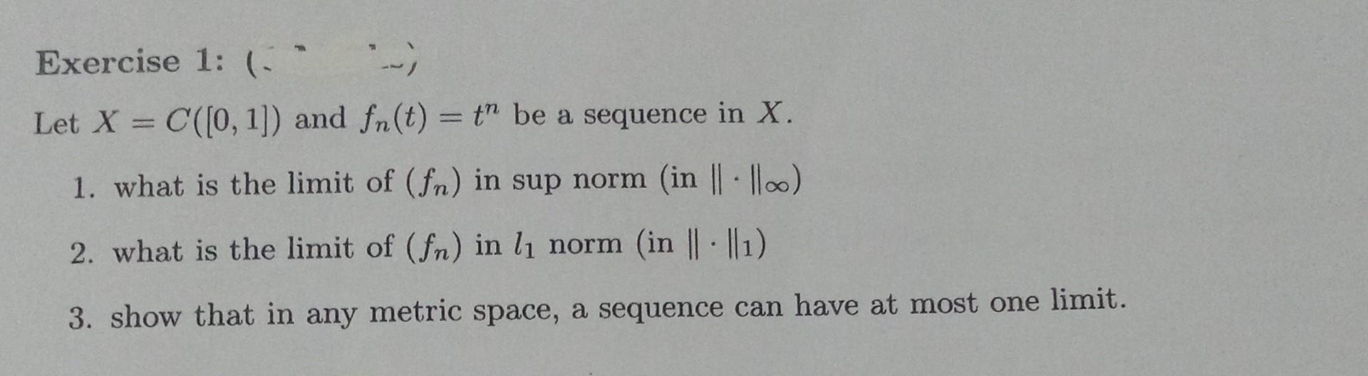 Solved Functional Analysis I want exercise 1 (1,2,and | Chegg.com