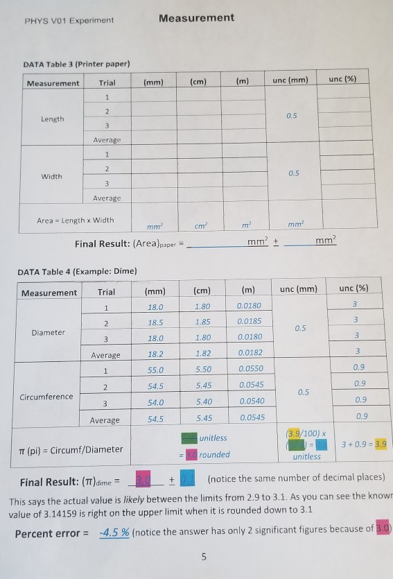 Physics Lab Errortable Solved So I need some drastic help with my physics lab, I've | Chegg.com