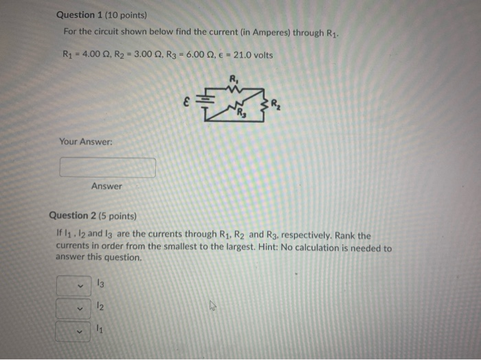 Solved Question 1 (10 points) For the circuit shown below | Chegg.com