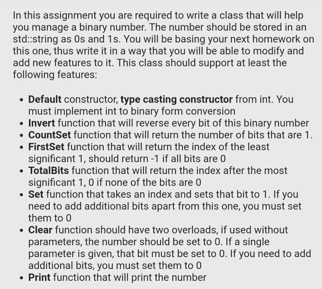 Solved In this assignment you are required to write a class | Chegg.com