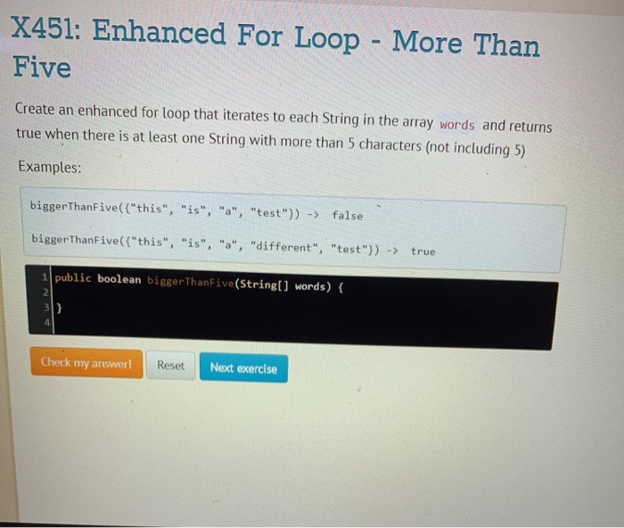 Solved X451: Enhanced For Loop - More Than Five Create an | Chegg.com