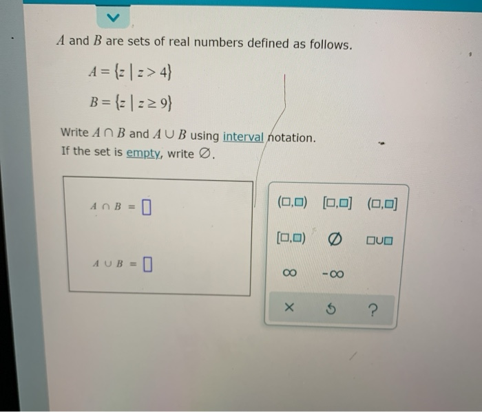 Solved A And B Are Sets Of Real Numbers Defined As Follows. | Chegg.com