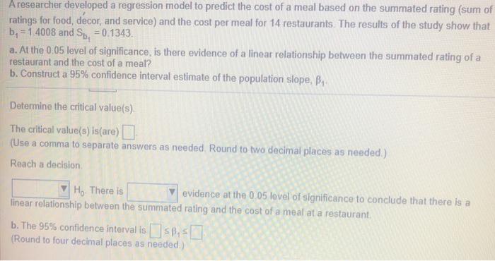 Solved A researcher developed a regression model to predict | Chegg.com