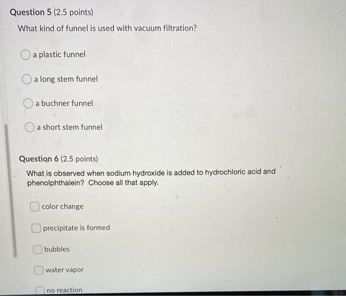 Solved Question 3 (2.5 points) Why must the evaporating dish