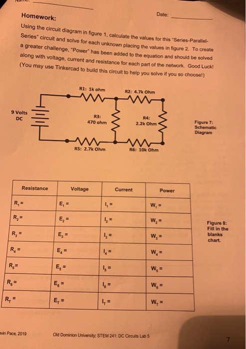 Solved Date: Homework: Using the circuit diagram in figure | Chegg.com