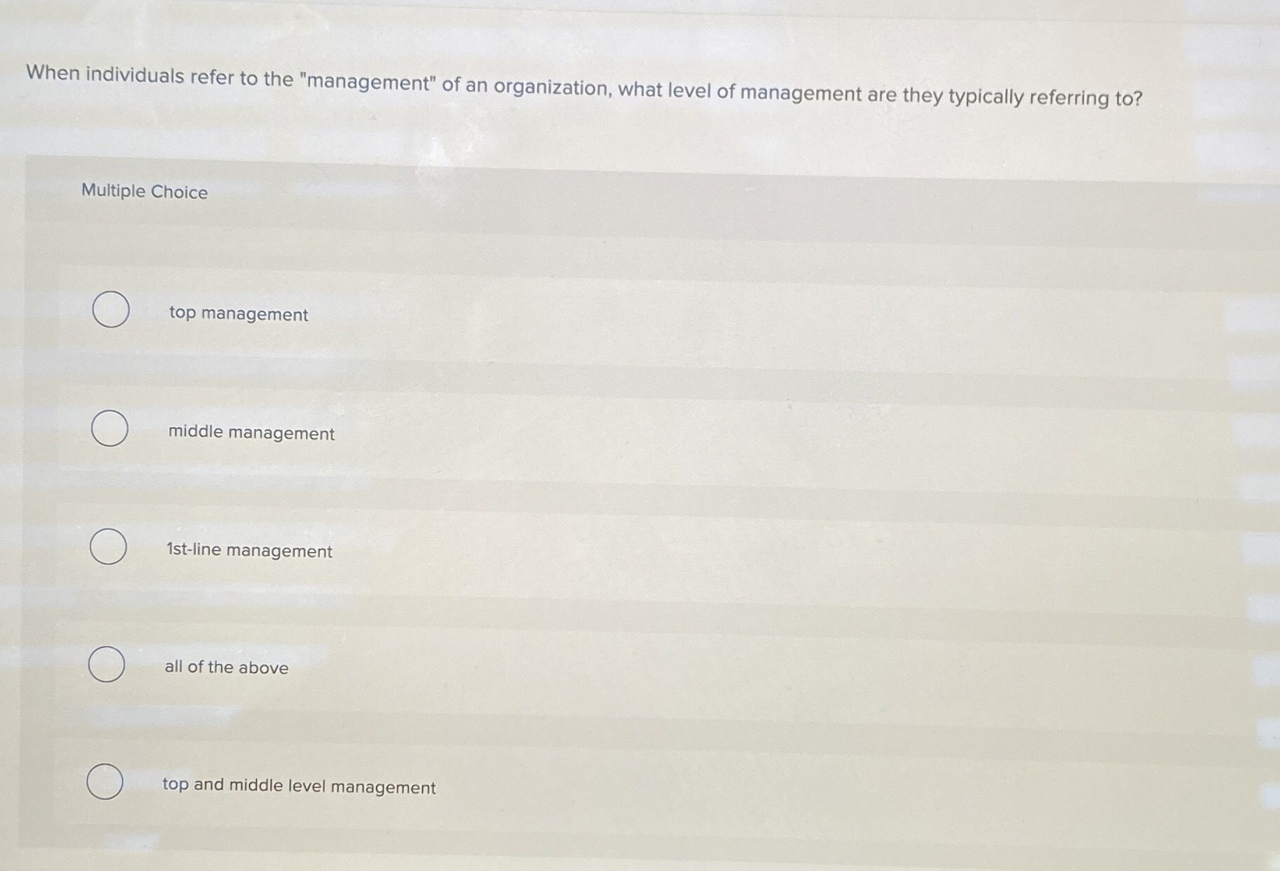 Solved When individuals refer to the "management" of an | Chegg.com