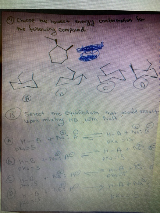 Solved B-B + IVAO Conformation For 9 Choose The Lowest Eness | Chegg.com