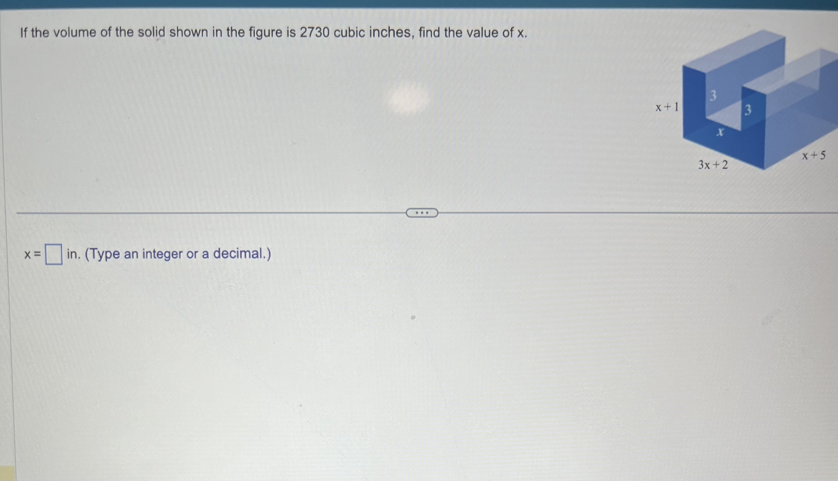 If the volume of the solid shown in the figure is | Chegg.com
