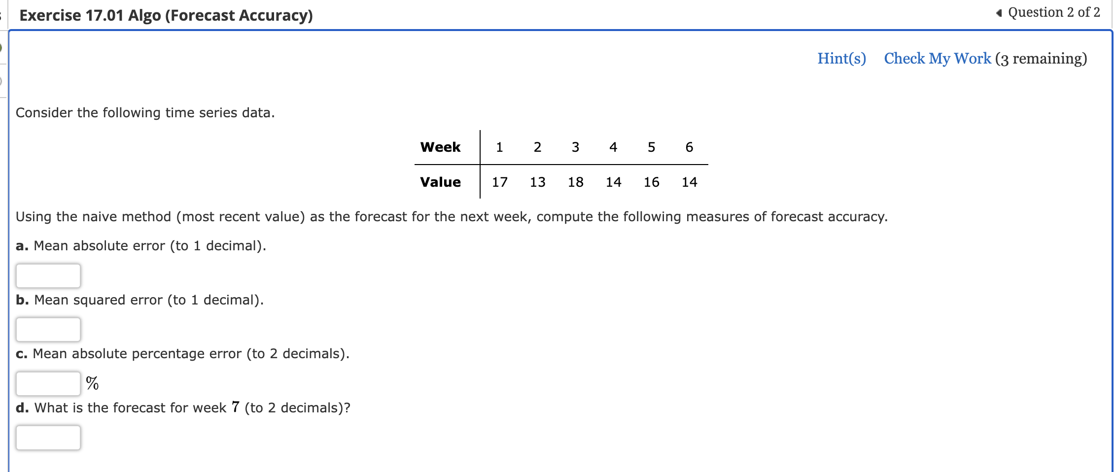 Solved Consider the following time series data.Using the | Chegg.com