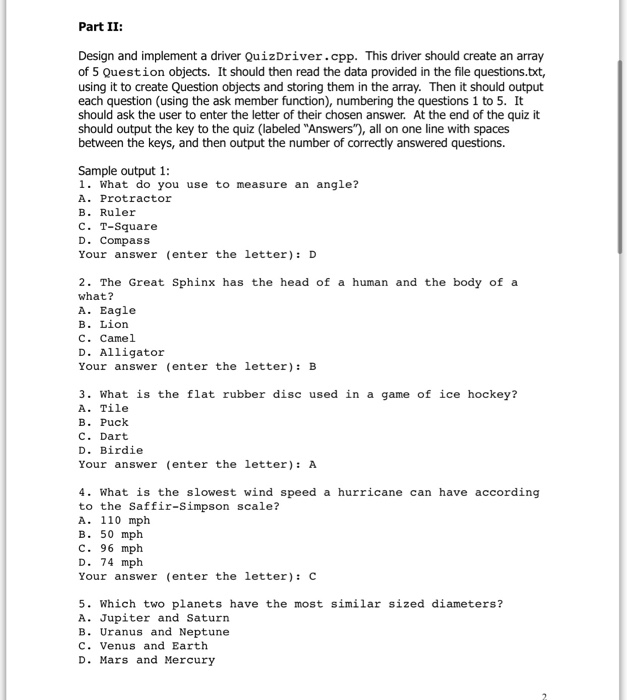 Solved Problem Write C Program Display Multiple Choice Tr