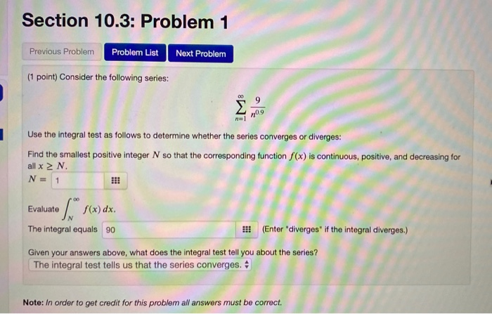 Solved Section 10.3: Problem 1 Previous Problem Problem List | Chegg.com