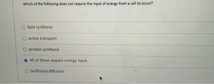 Solved Which of the following does not require the input of | Chegg.com