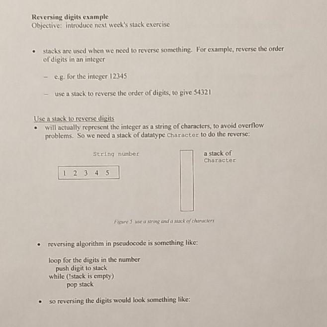 Solved Reversing digits example Objective: introduce next | Chegg.com