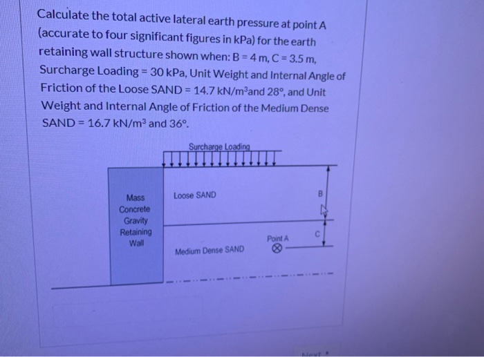 Solved Calculate the total active lateral earth pressure at | Chegg.com