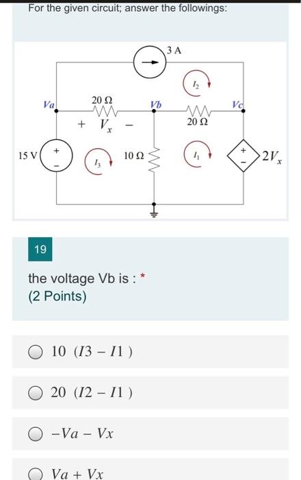 Solved For the given circuit; answer the followings: 3A 12 | Chegg.com
