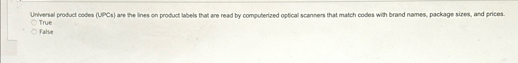 Solved Universal product codes (UPCs) are the lines on | Chegg.com