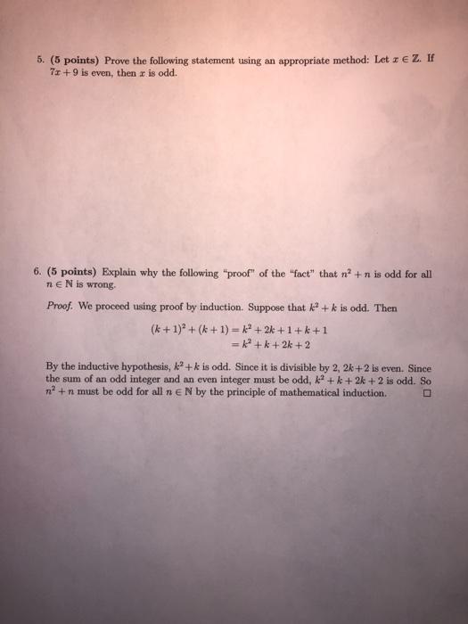Solved 5. (5 points) Prove the following statement using an | Chegg.com