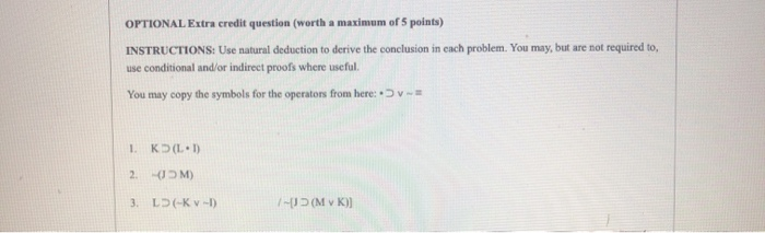 Solved OPTIONAL Extra credit question (worth a maximum of 5 | Chegg.com