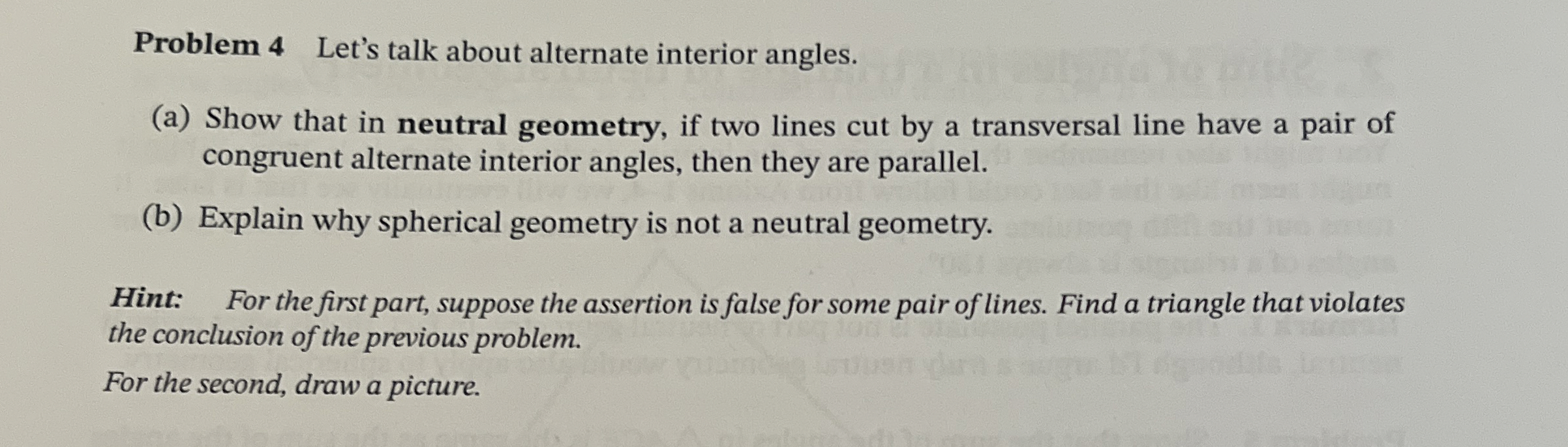 Solved Problem 4 ﻿Let's talk about alternate interior | Chegg.com