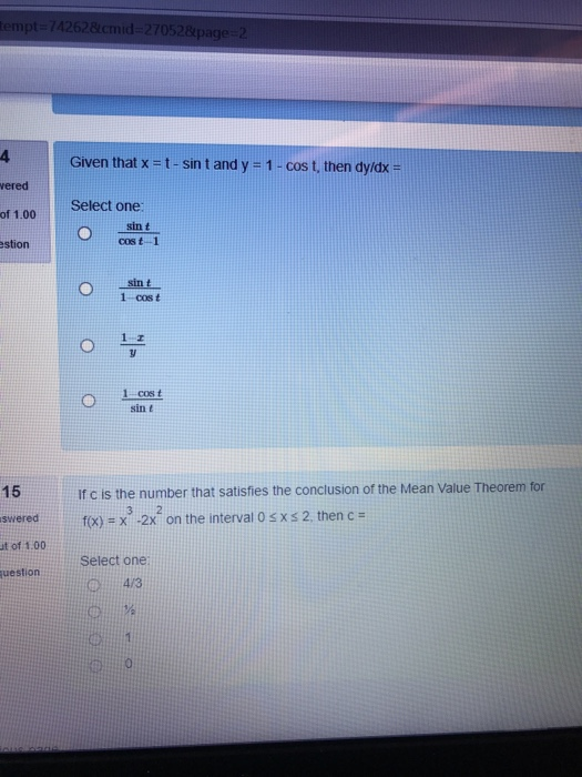 Solved Question 1 Not Yet Answered E 1 Lim 0 2h Is Marked Chegg Com