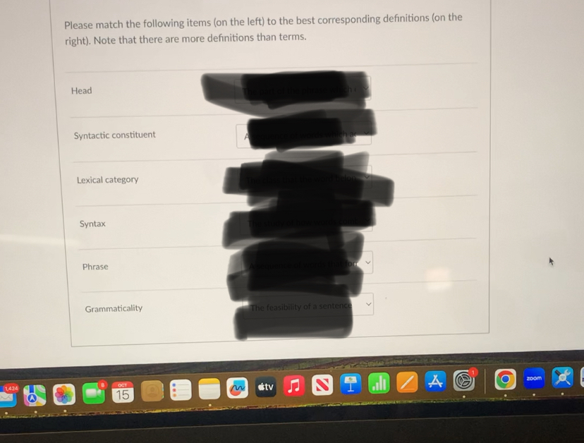 Please match the following items (on the left) ﻿to