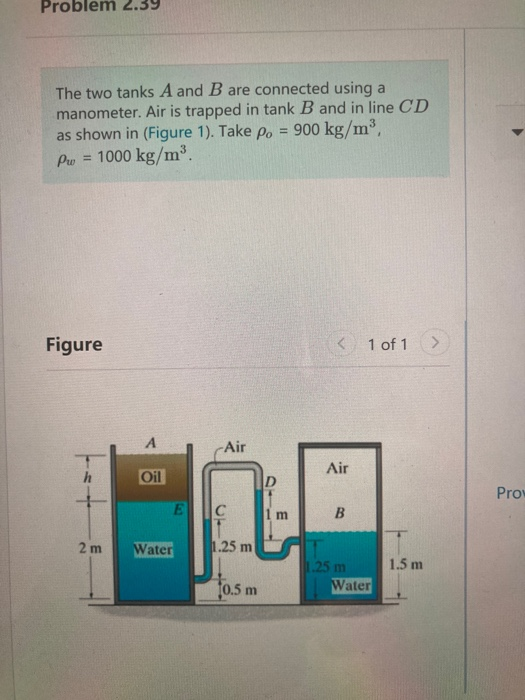 Solved Problem 2.39 The Two Tanks A And B Are Connected | Chegg.com