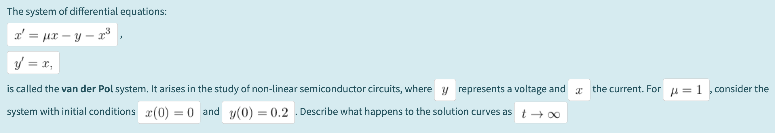 Solved The system of differential | Chegg.com