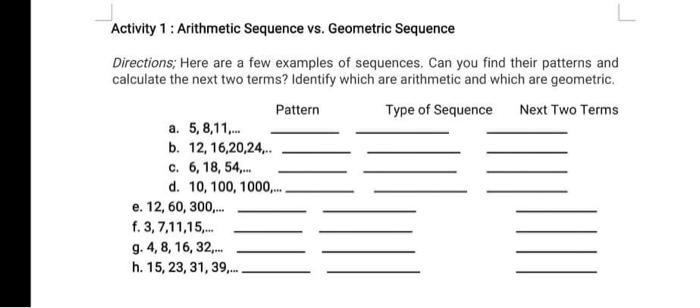 geometric sequence pattern
