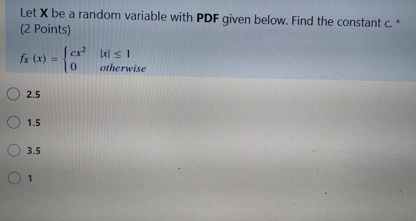 Solved Let X be a random variable with PDF given below. Find | Chegg.com