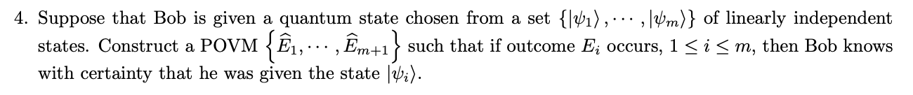 Solved Suppose that Bob is given a quantum state chosen from | Chegg.com