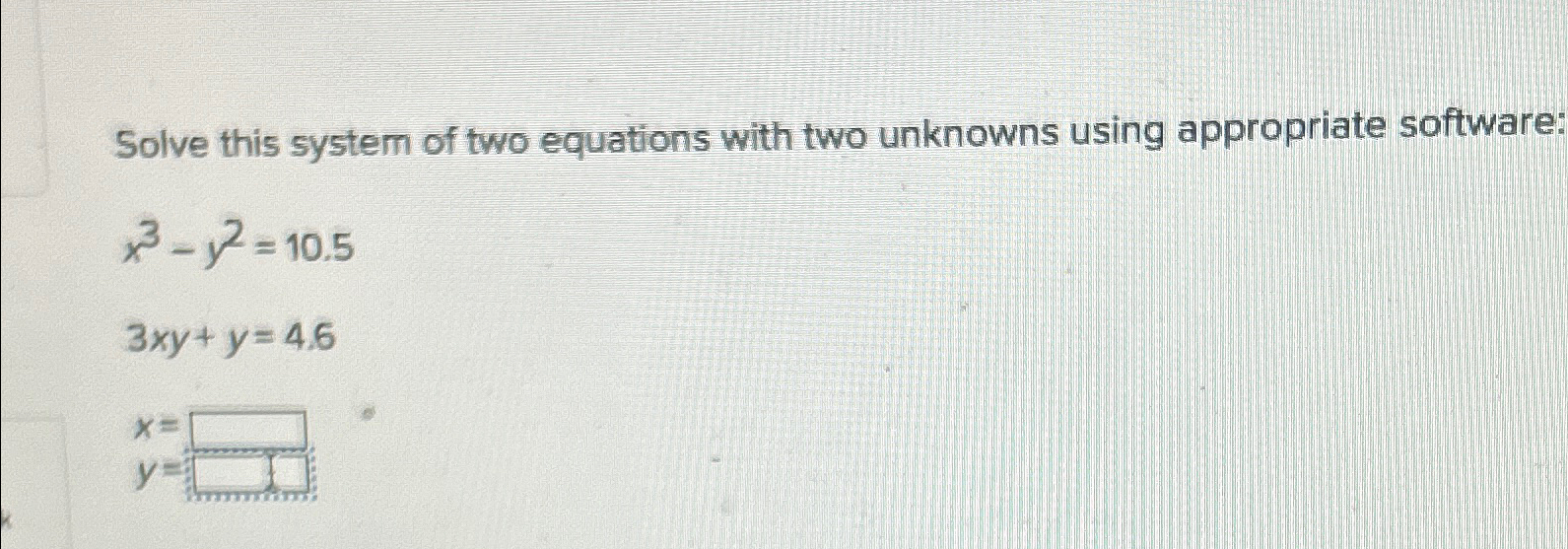 Solved Solve this system of two equations with two unknowns | Chegg.com