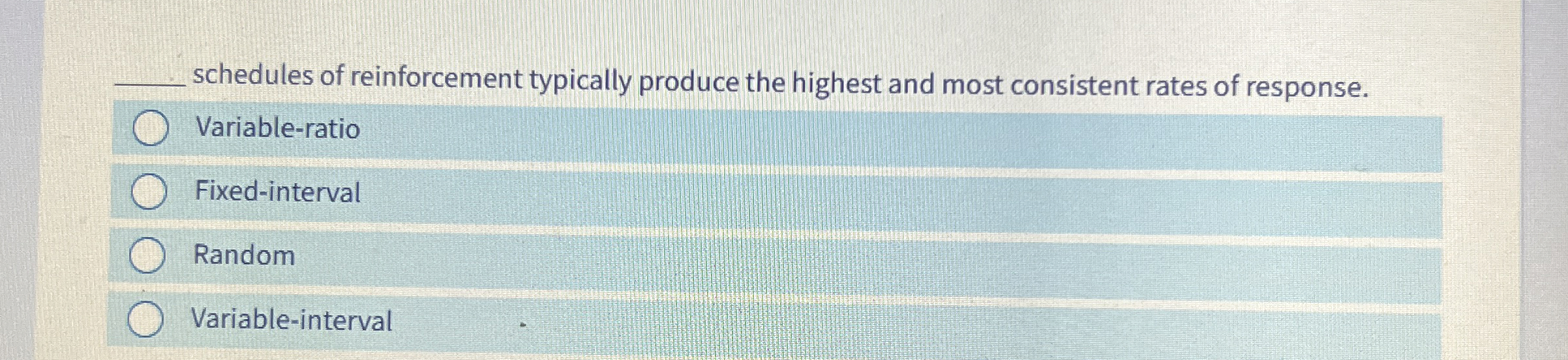 Solved schedules of reinforcement typically produce the