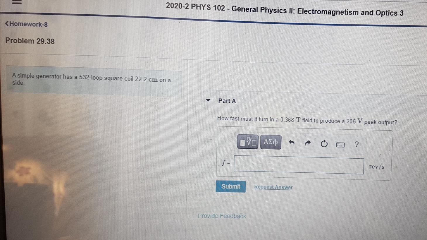 Solved 2020-2 PHYS 102 - General Physics II: | Chegg.com