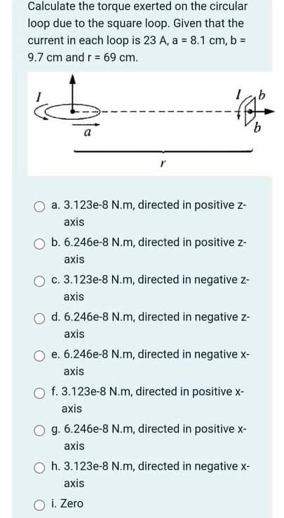 Solved Calculate the torque exerted on the circular loop due | Chegg.com