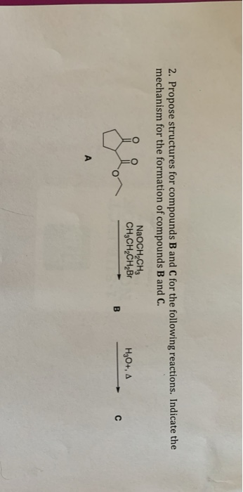Solved 2. Propose structures for compounds B and C for the | Chegg.com