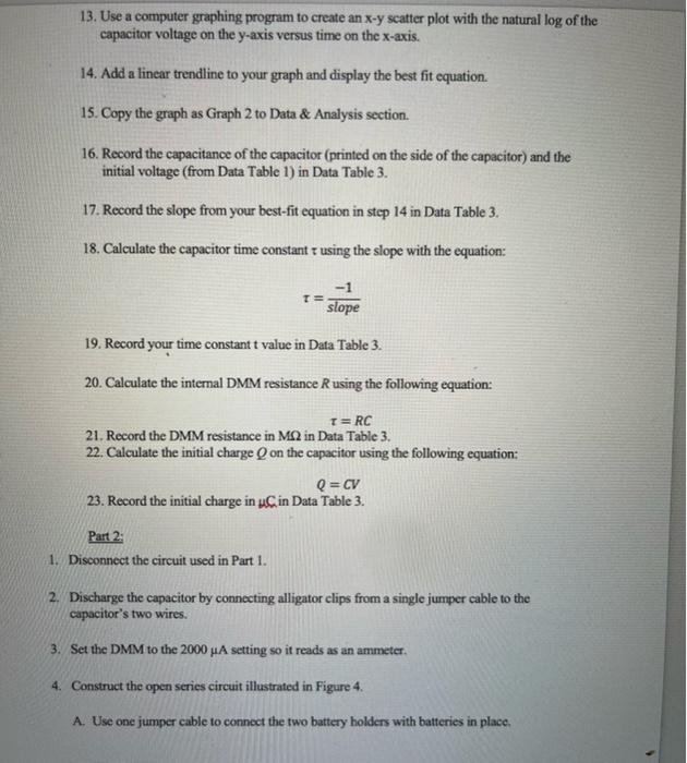 Solved Physics Lab Discharge Of A Capacitor Labi Need Chegg Com