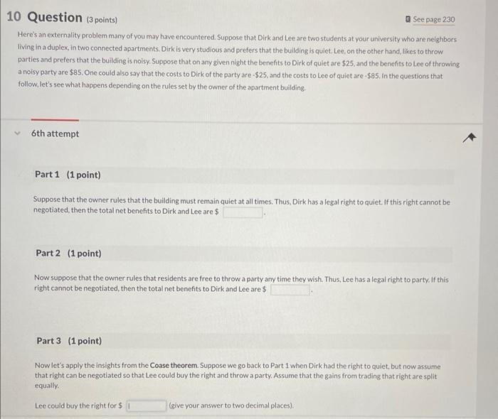 Solved Question (3 points) Q See page 230 Here's an | Chegg.com