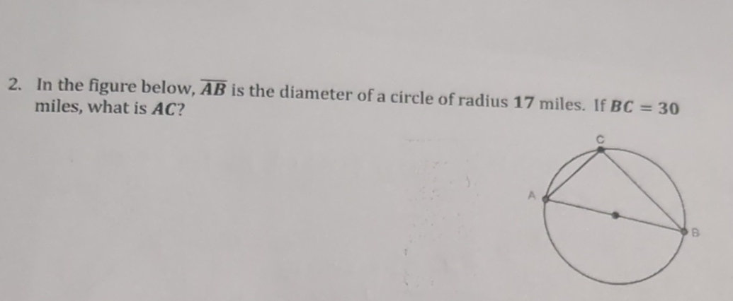 In the figure below, ?bar (AB) ﻿is the diameter of a | Chegg.com