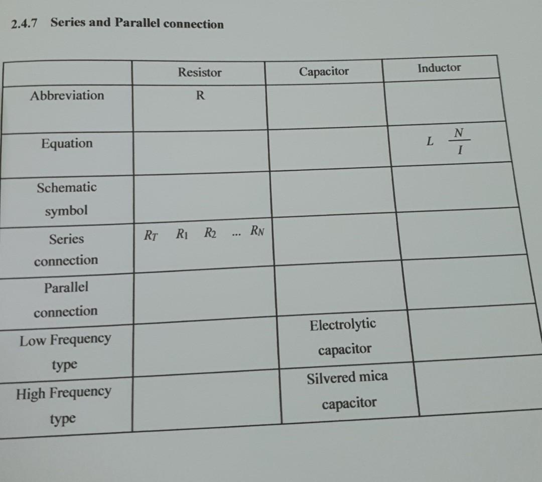 Solved 2.4.7 Series and Parallel connection Resistor | Chegg.com
