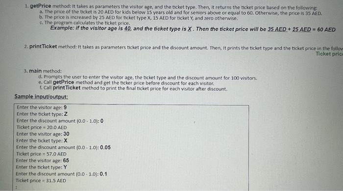 Solved the program must find the ticket price based on the | Chegg.com