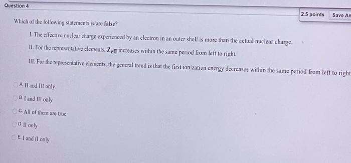 Solved Question 4 25 points Save An Which of the following | Chegg.com