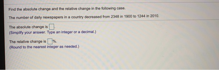 Solved Find the absolute and relative errors in the | Chegg.com