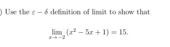 Solved ) Use the € – 8 definition of limit to show that lim | Chegg.com