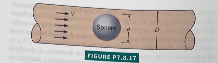 Solved 7.8.17 The drag, D, on a sphere located in a pipe | Chegg.com