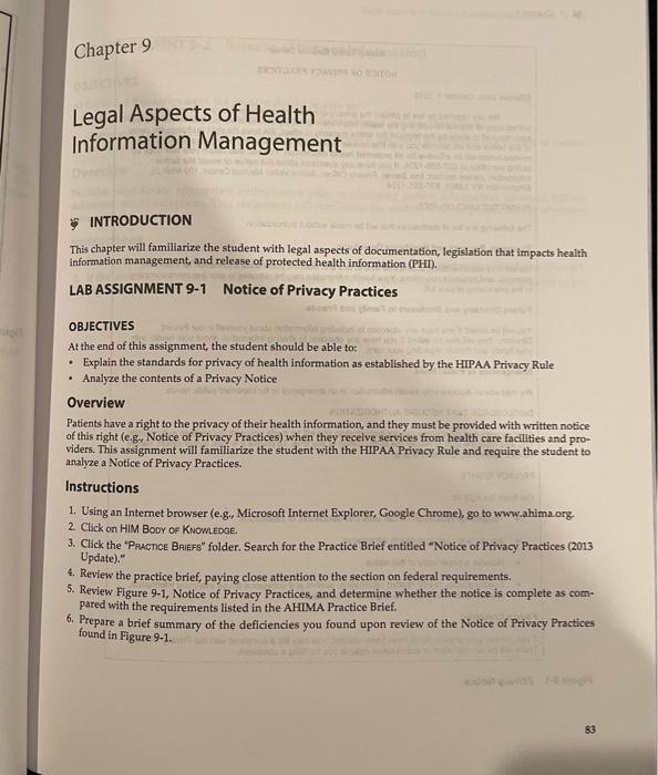 Solved Chapter 9 AVON Legal Aspects of Health Information